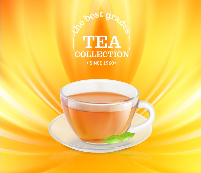 Tea cup. Concept for a cafe design.